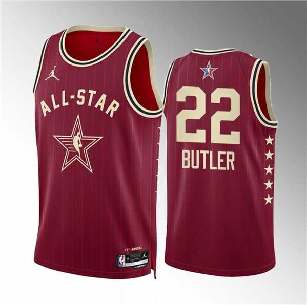 Men%27s 2024 All-Star #22 Jimmy Butler Crimson Stitched Basketball Jersey->2024 all star->NBA Jersey